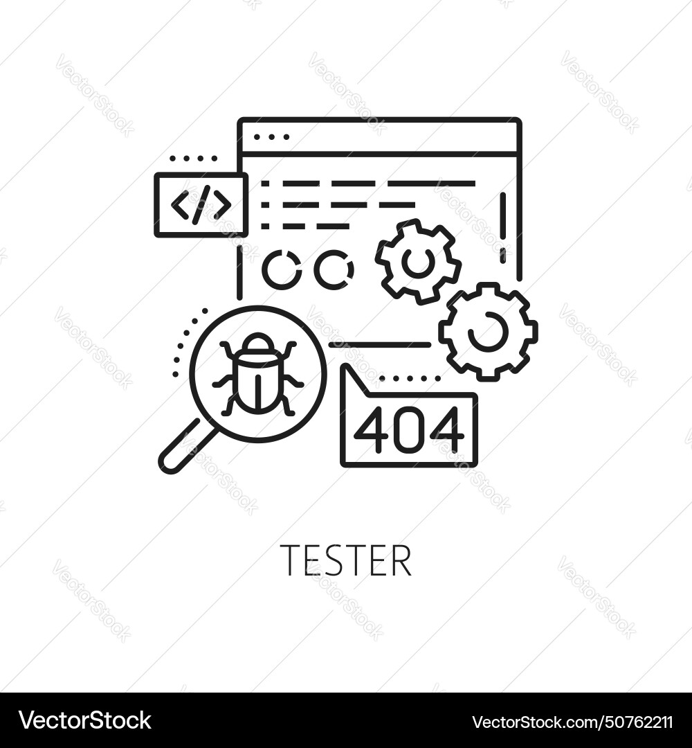 Tester it specialist of software testing analysis Tester it specialist of software testing analysis vector image
