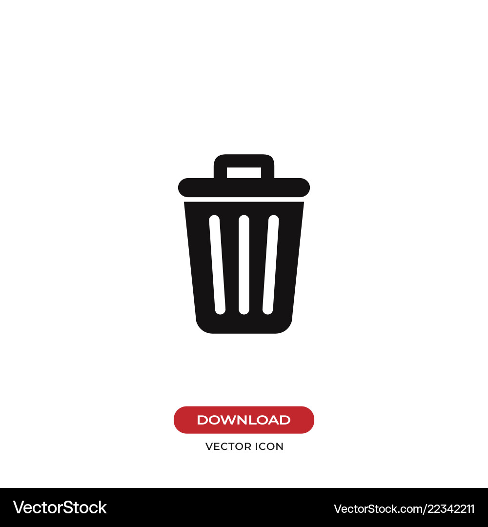 Trash icon garbage symbol can bin delete Trash icon garbage symbol can bin delete vector image