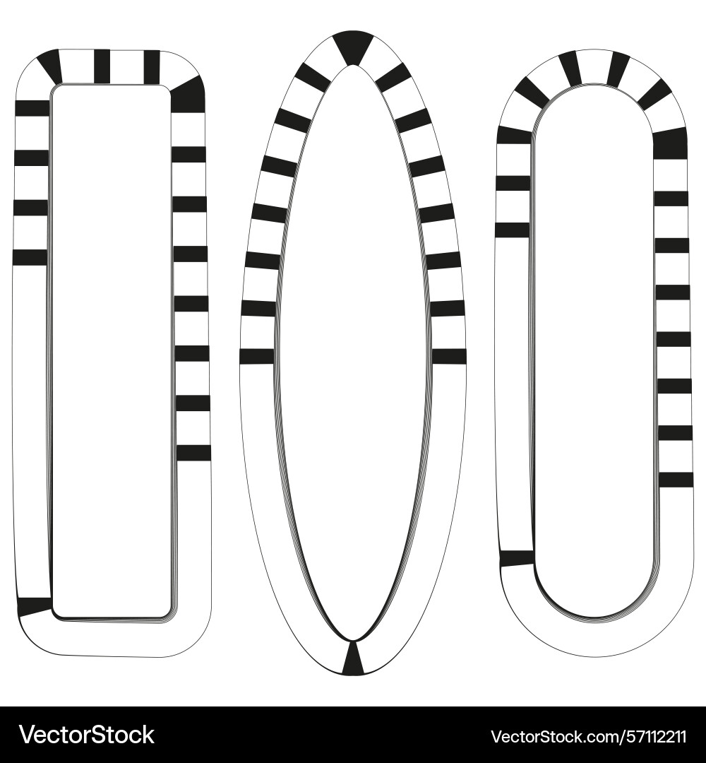 Vertical stripe frames oval rectangular shapes Vector Image