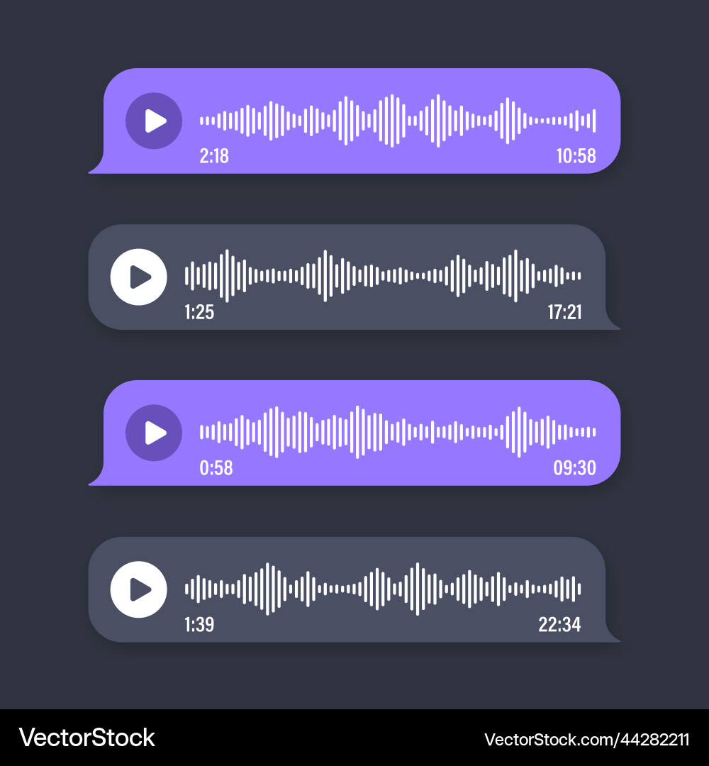 Voice audio message speech bubble sms text Voice audio message speech bubble sms text vector image