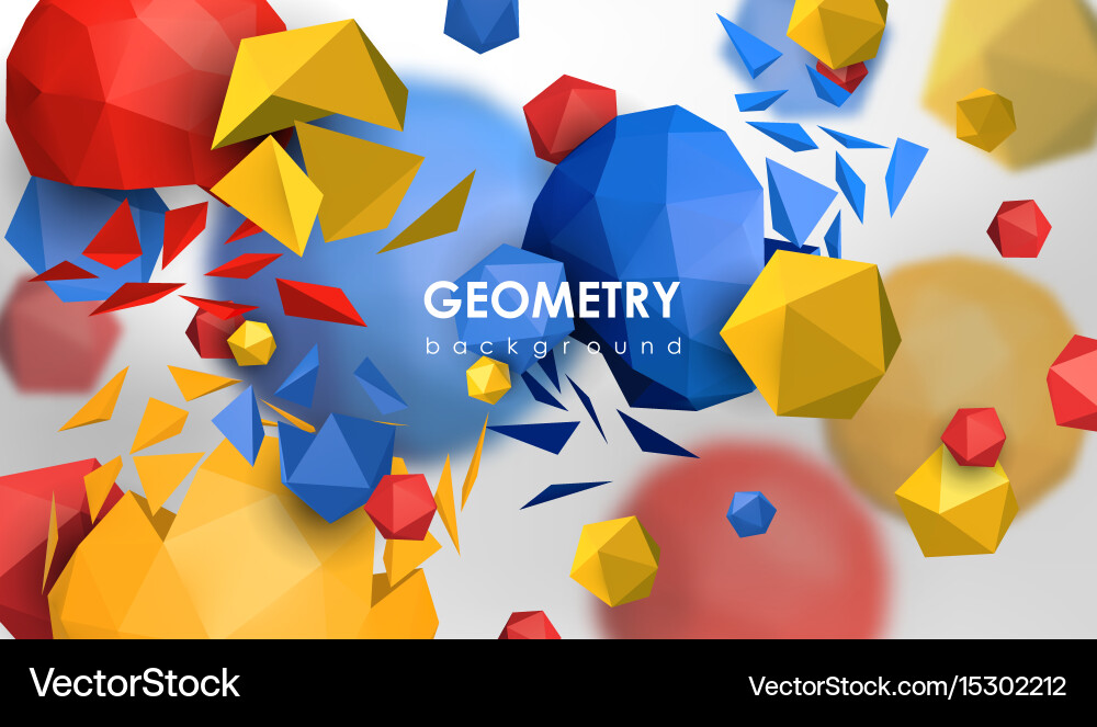 Abstract poligonal background 3d render vector image