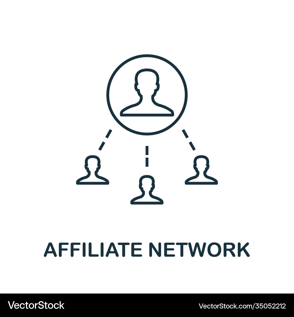 Affiliate network icon simple line element from vector image