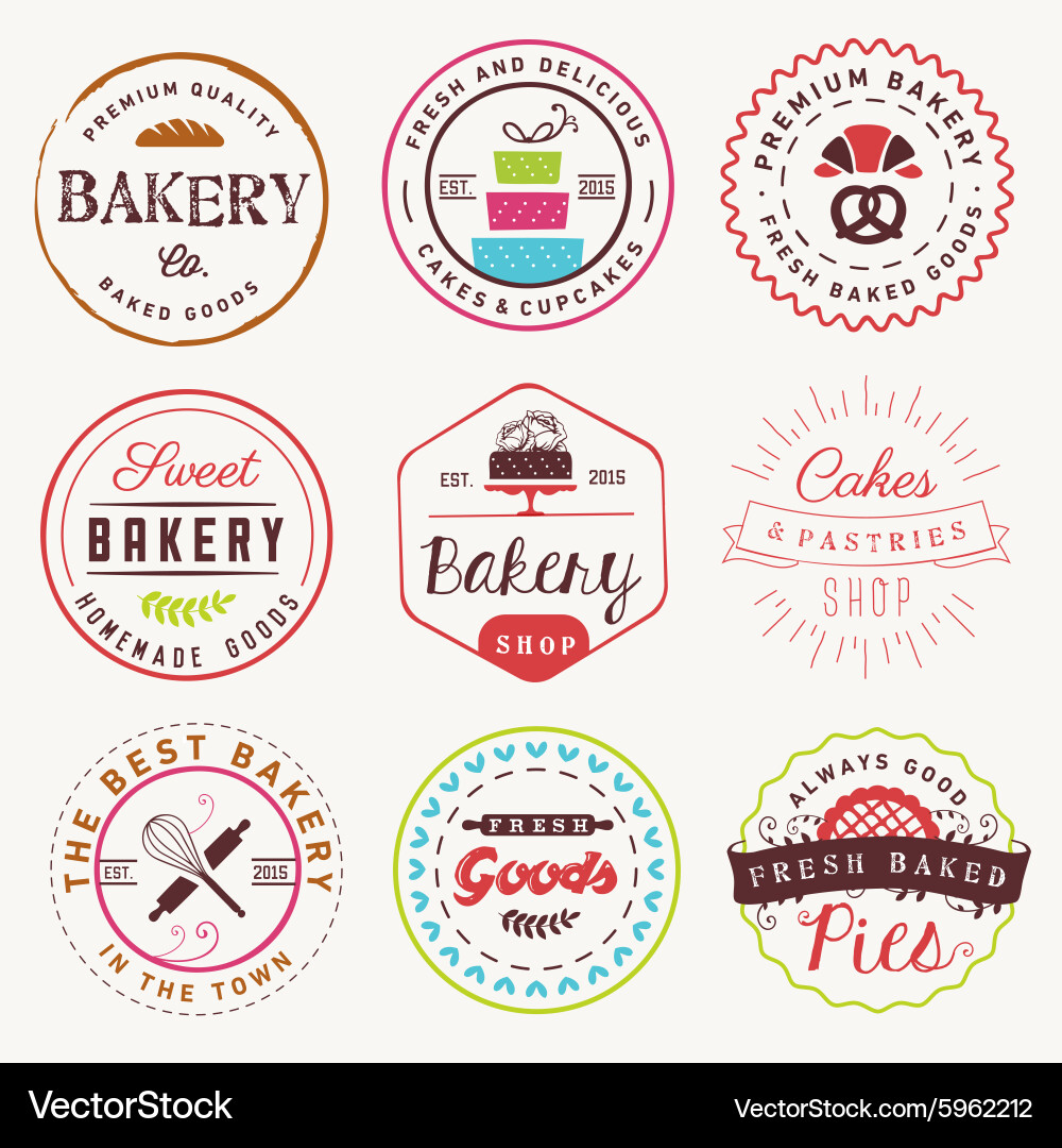 Bakery Badges & Elements vector image