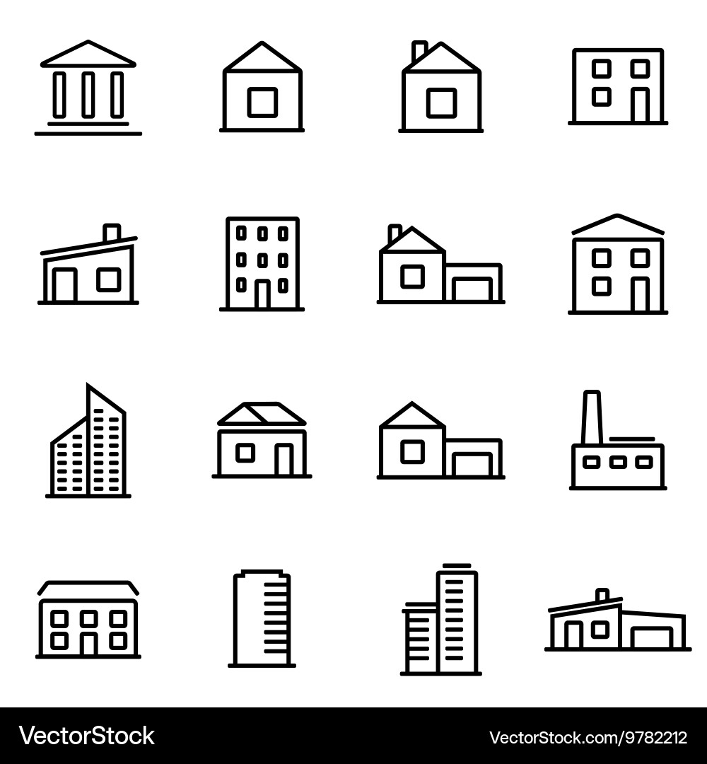 Baulinie Icons - Set Vektorbild