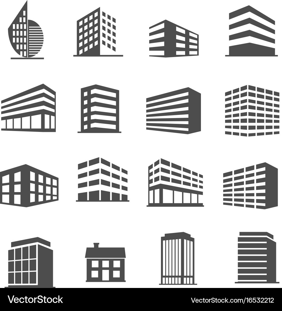 Building Icon Collection vector image