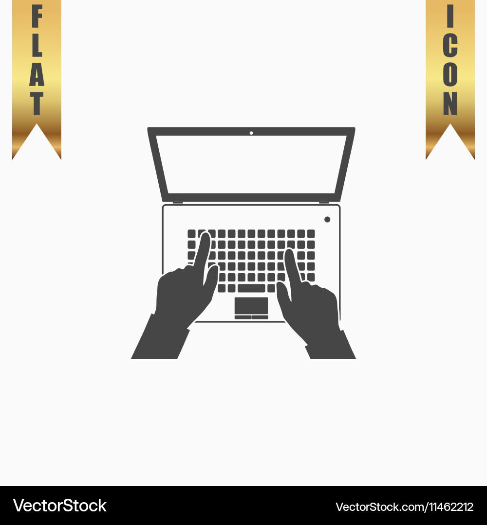 Business hands on notebook computer keyboard Vector Image