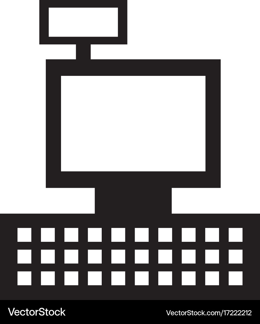 Cash register machine keypad display vector image