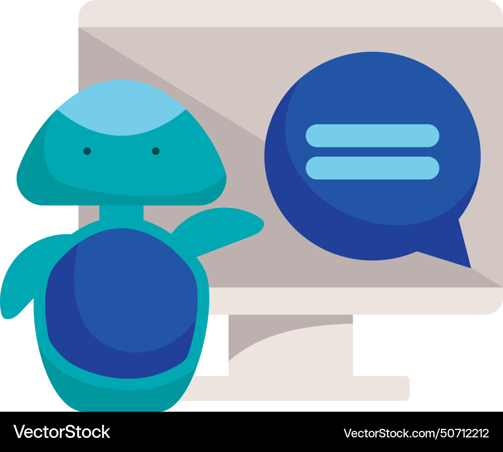 Chatbot with computer vector image