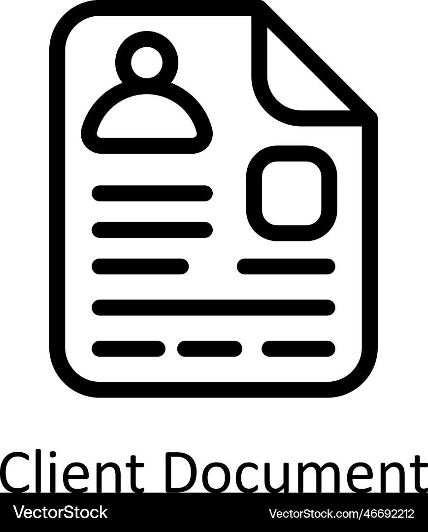 Client document outline icons simple stock Vector Image