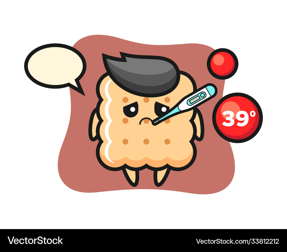 Cracker mascot character with fever condition Vector Image