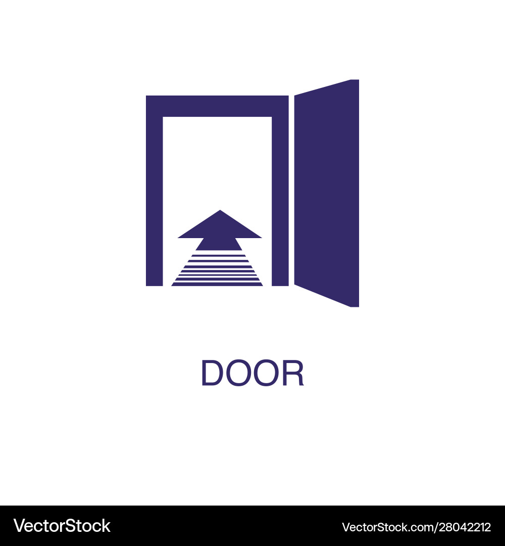Door element in flat simple style on white vector image