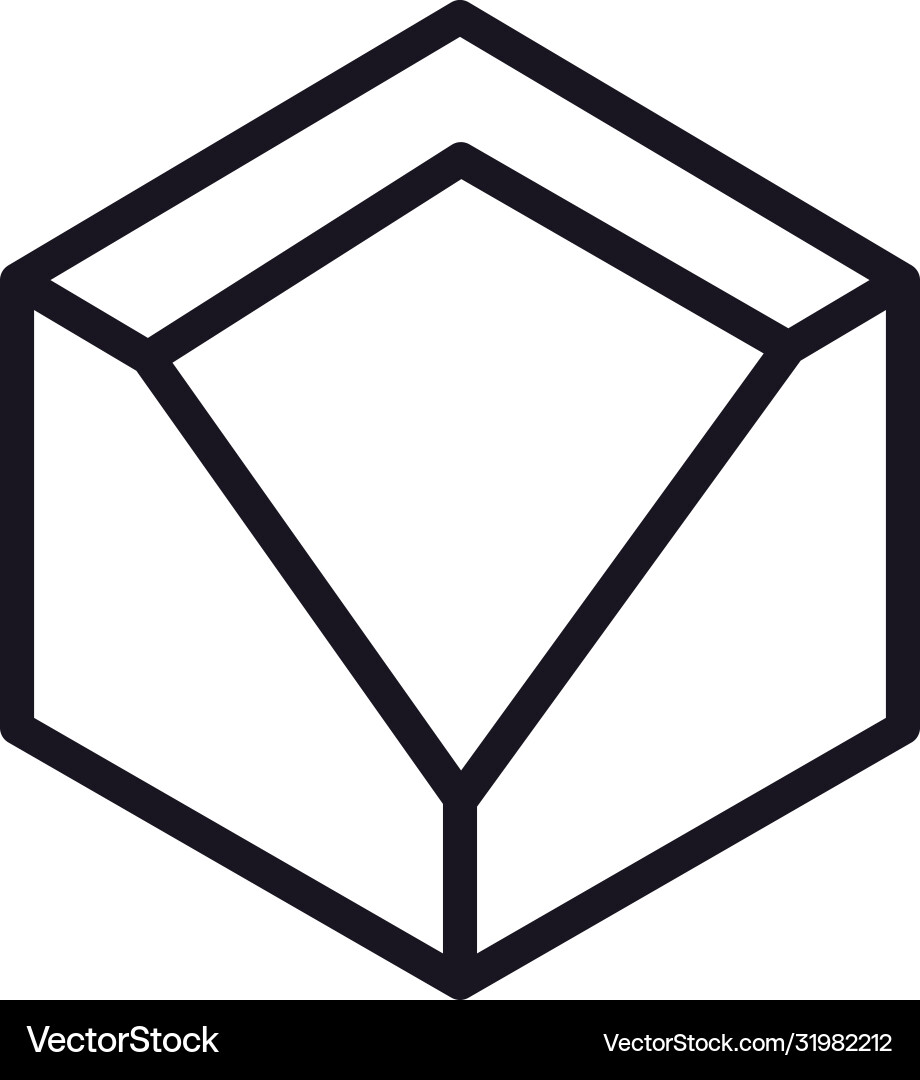 Geometric and abstract 3d cube line style icon Geometric and abstract 3d cube line style icon vector image