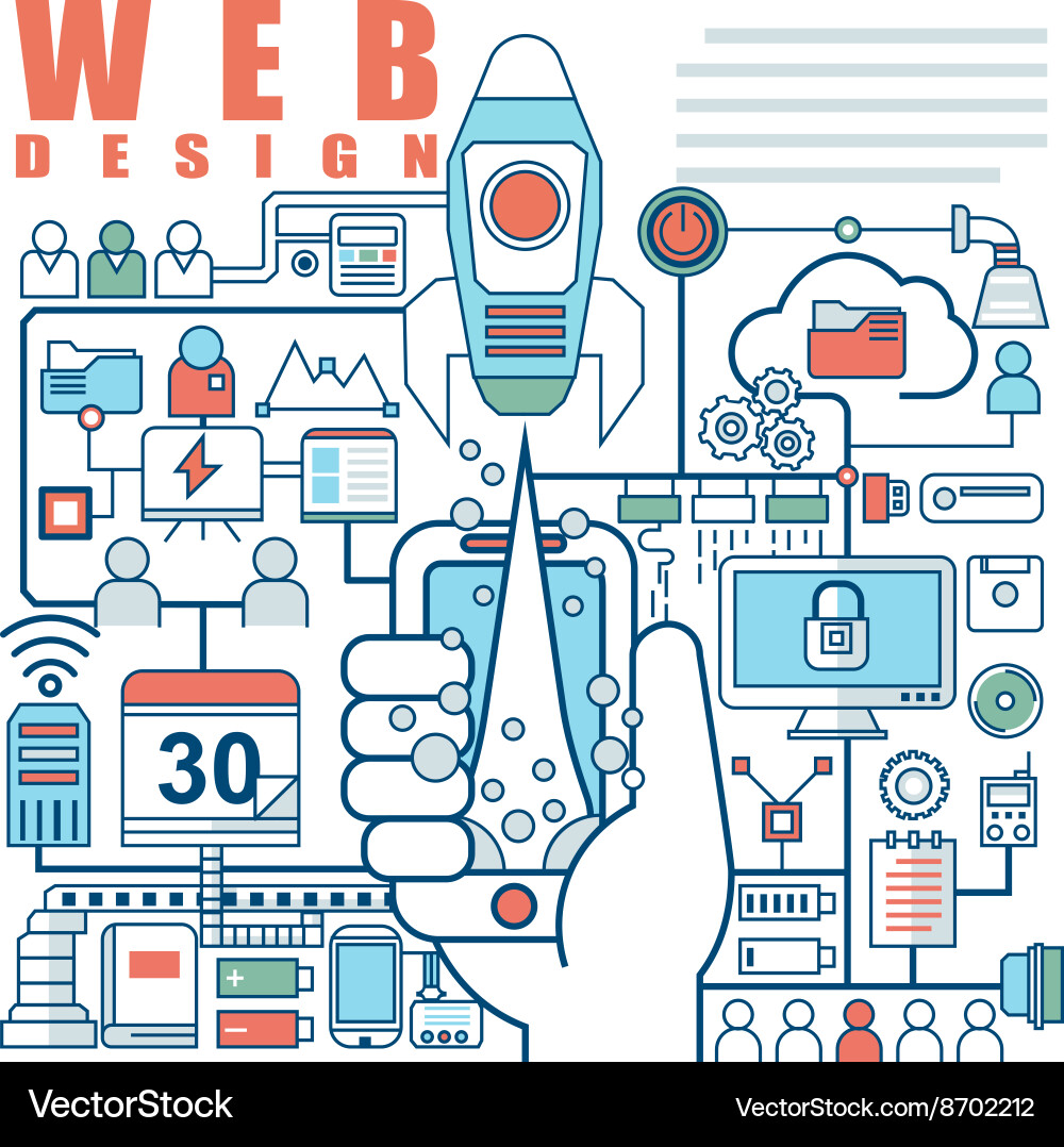 Infographics elements concept of web design vector image