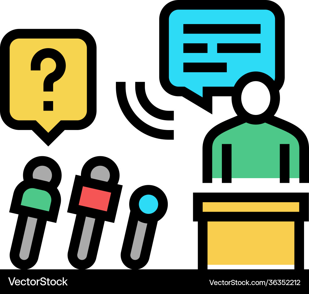 Interview pr color icon Interview pr color icon vector image
