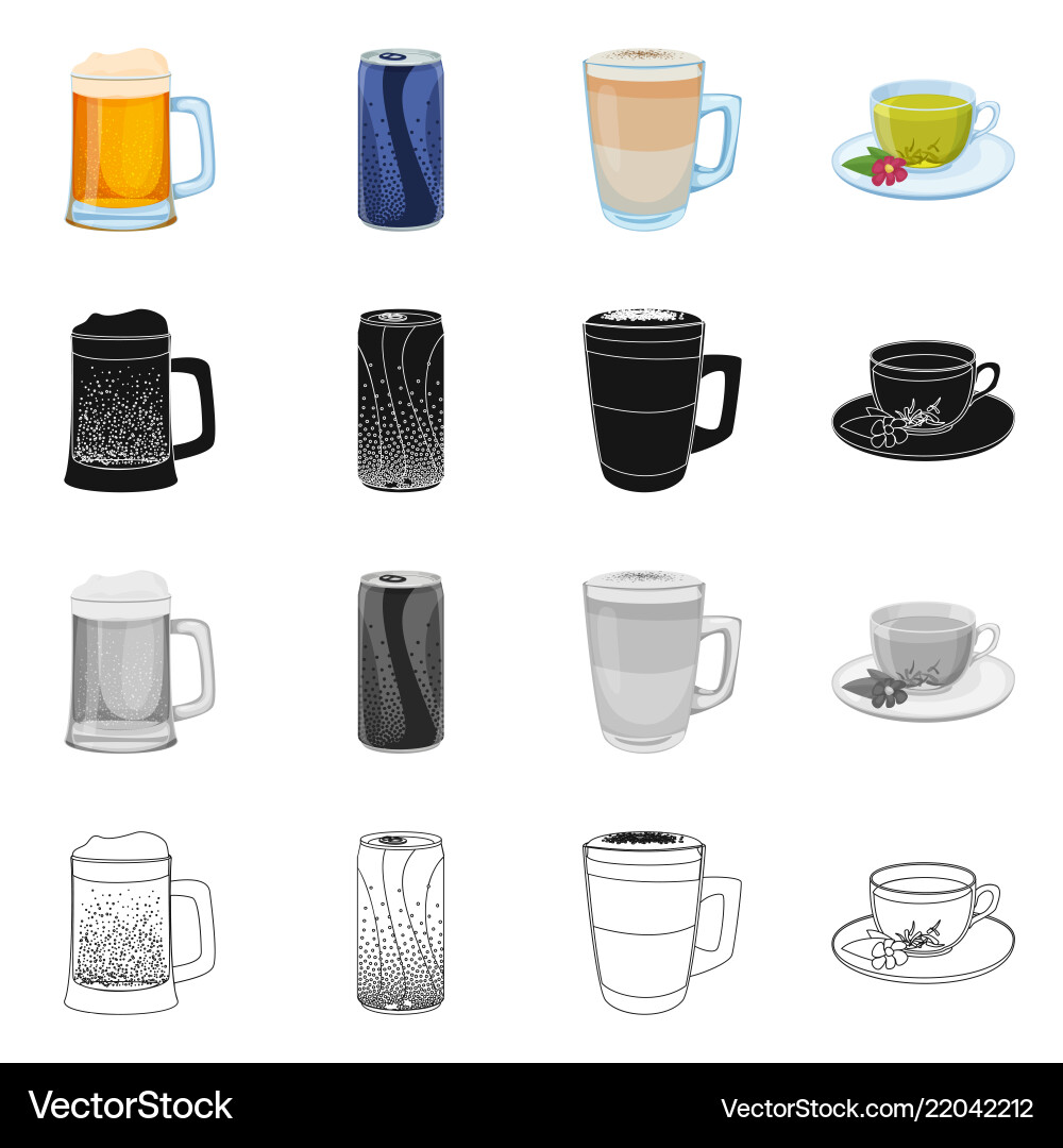 Isolated object of drink and bar logo set Vector Image