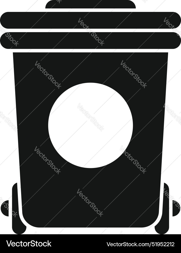 Large empty trash can with wheels and closed lid Vector Image
