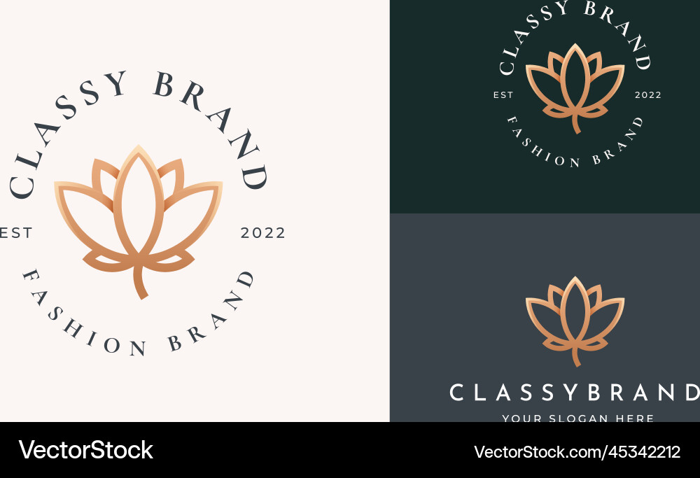 Lotus Flower Spa Logo - Elegant & Classy vector image