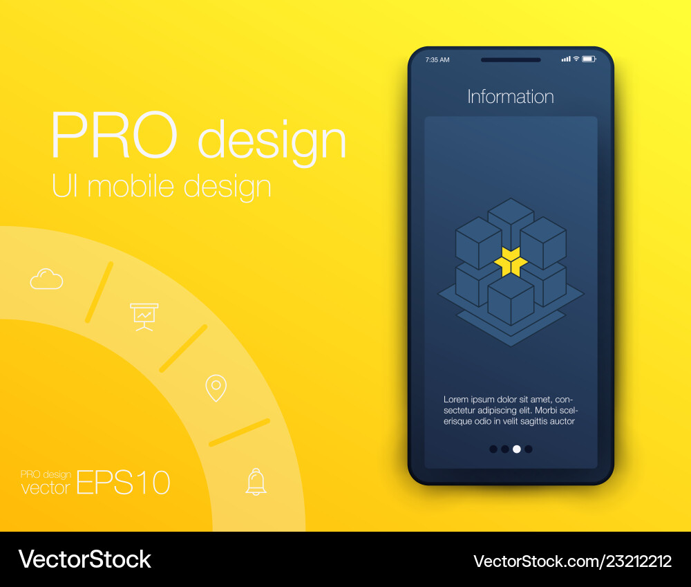 Mobile phone application for analytics stock Mobile phone application for analytics stock vector image