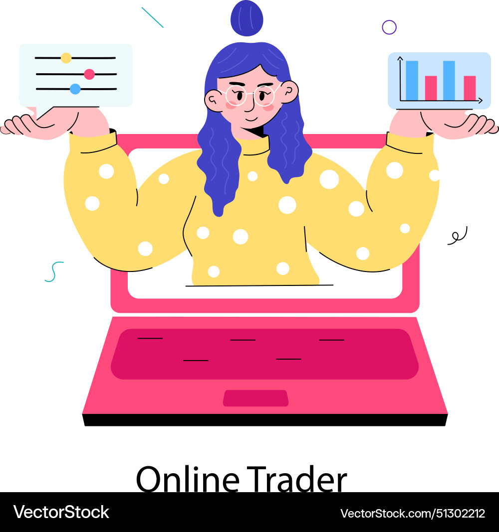 Online trader Vector Image