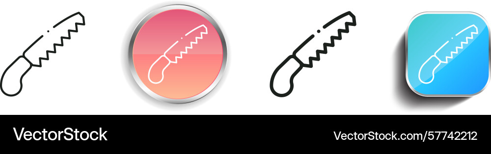 Pruning saw icon thin linear regular and button vector image