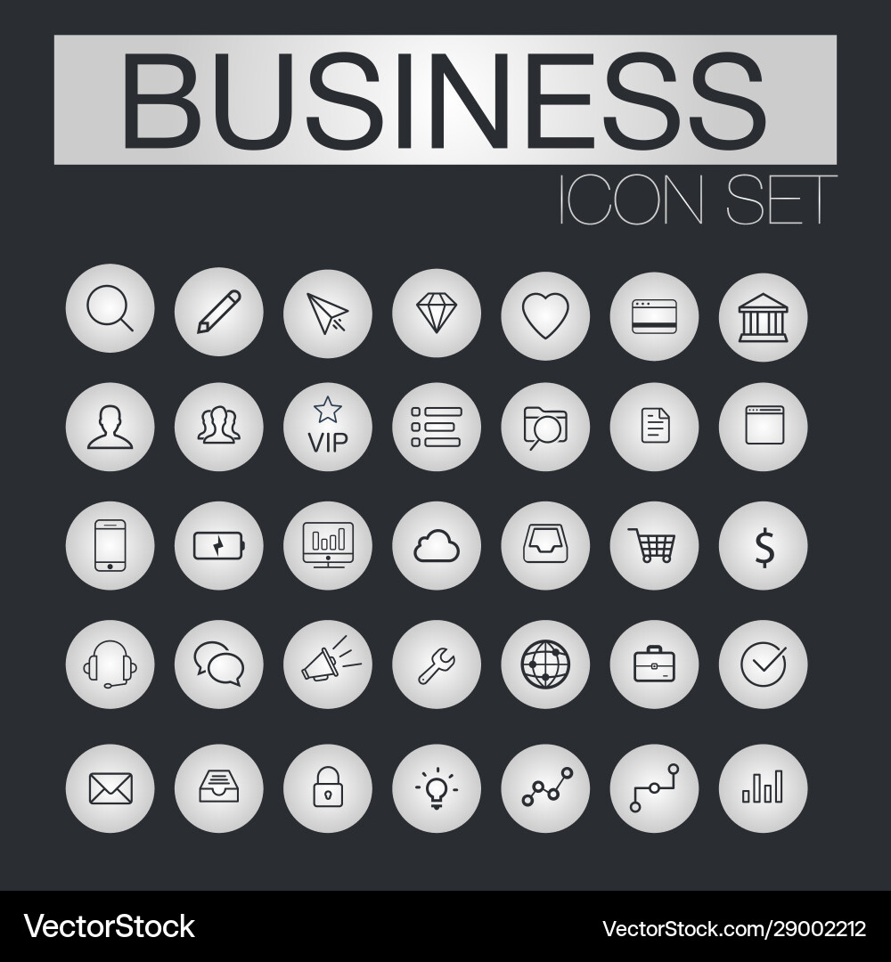 Set web line icons for business finance Vector Image