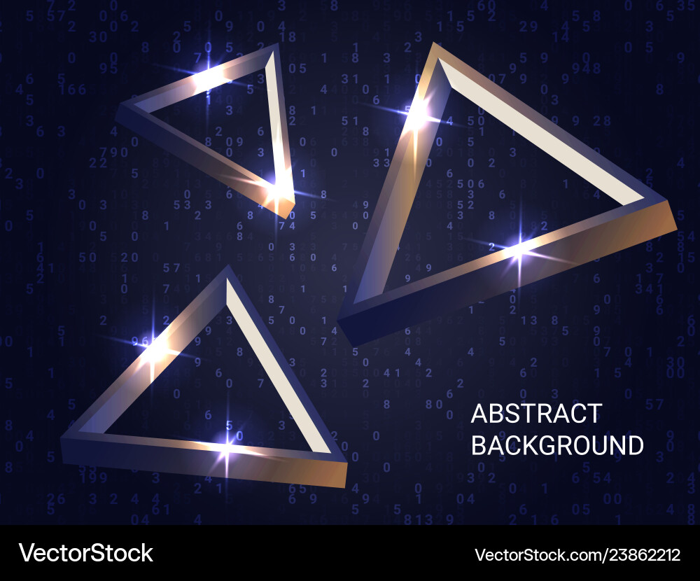 Triangle volume sparkle on background vector image