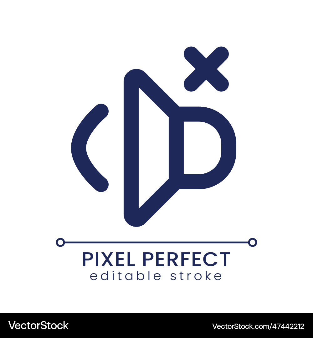 Volume off pixel perfect linear ui icon Vector Image