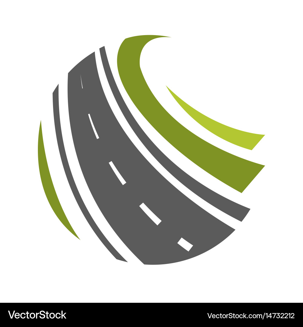 Way going forward and turning with abstract vector image
