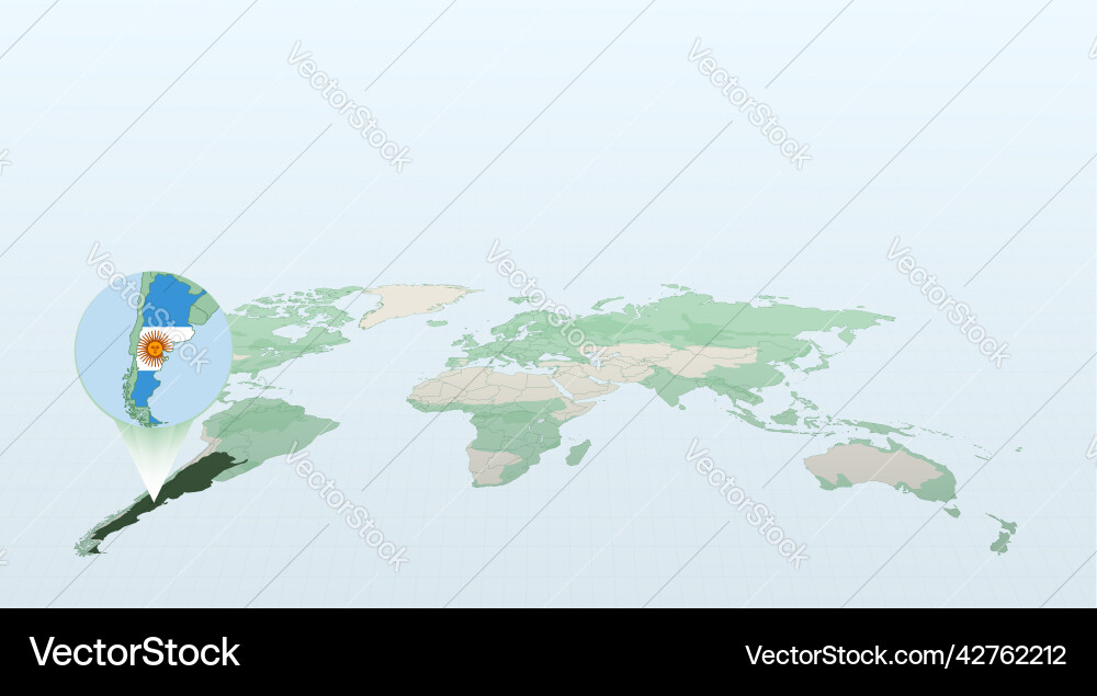 World map in perspective showing the location World map in perspective showing the location vector image