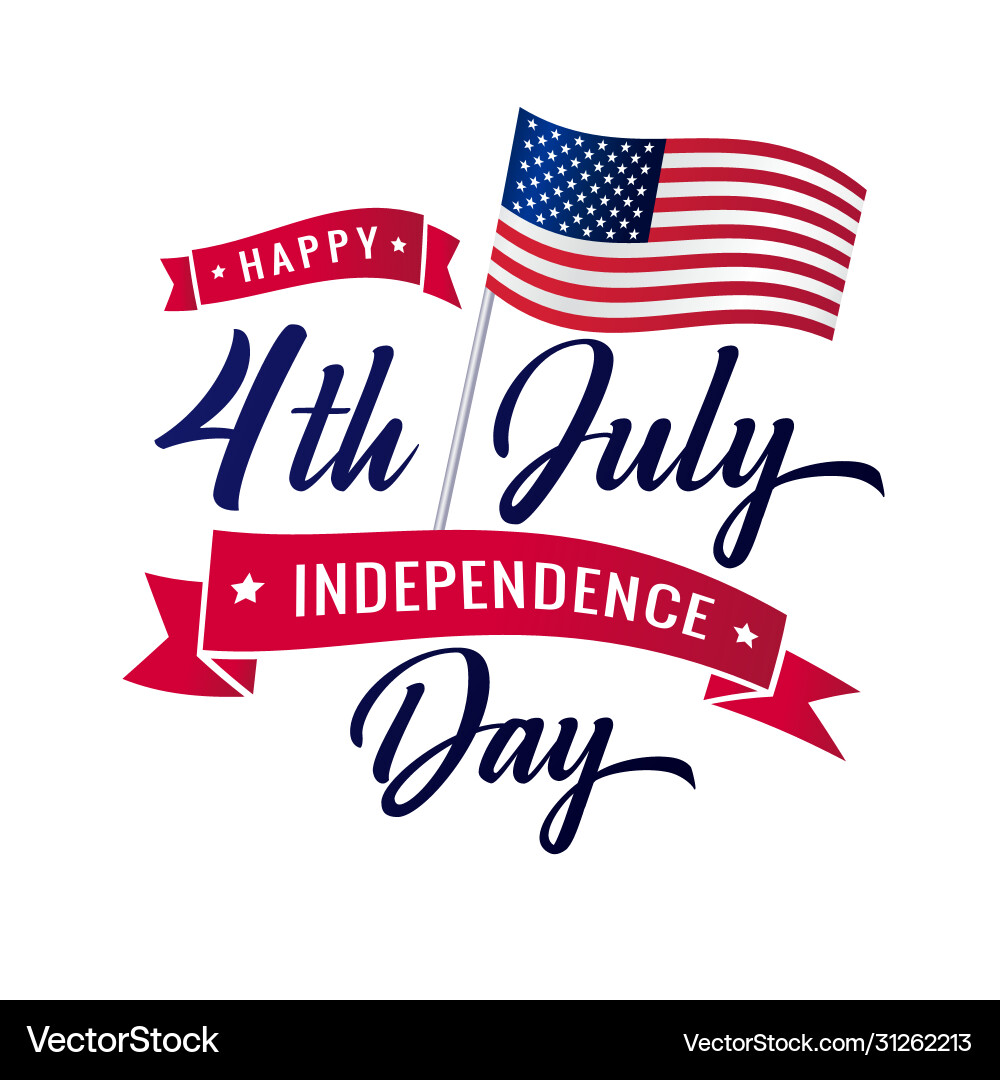 4th of July USA Independence Day Badge Vector Image