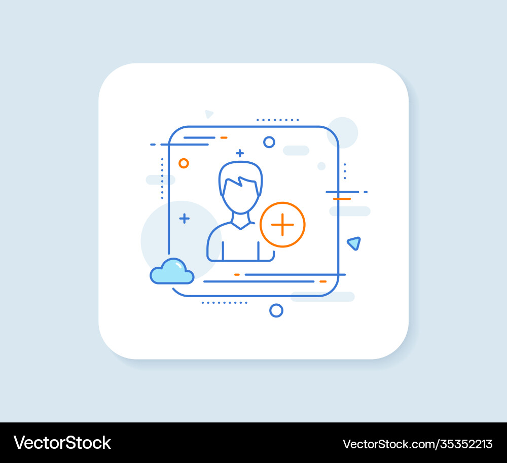 Add user line icon profile avatar sign Add user line icon profile avatar sign vector image