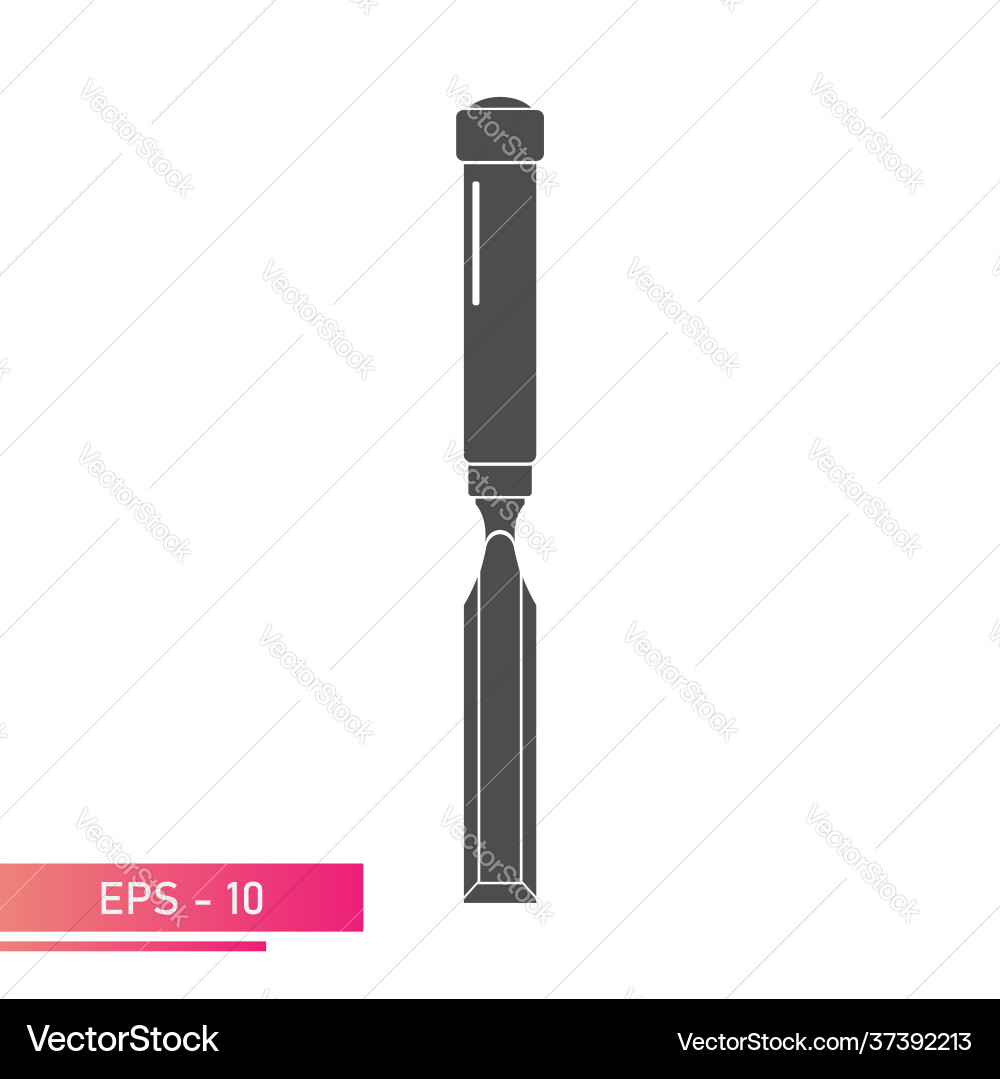 Chisel in a single-color version icon on white Chisel in a single-color version icon on white Vector Image