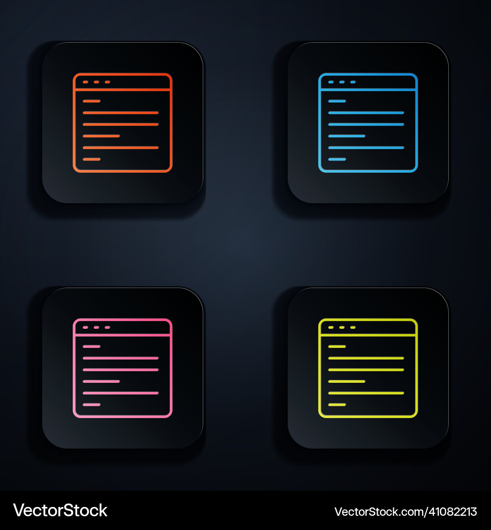 Color neon line computer api interface icon Vector Image
