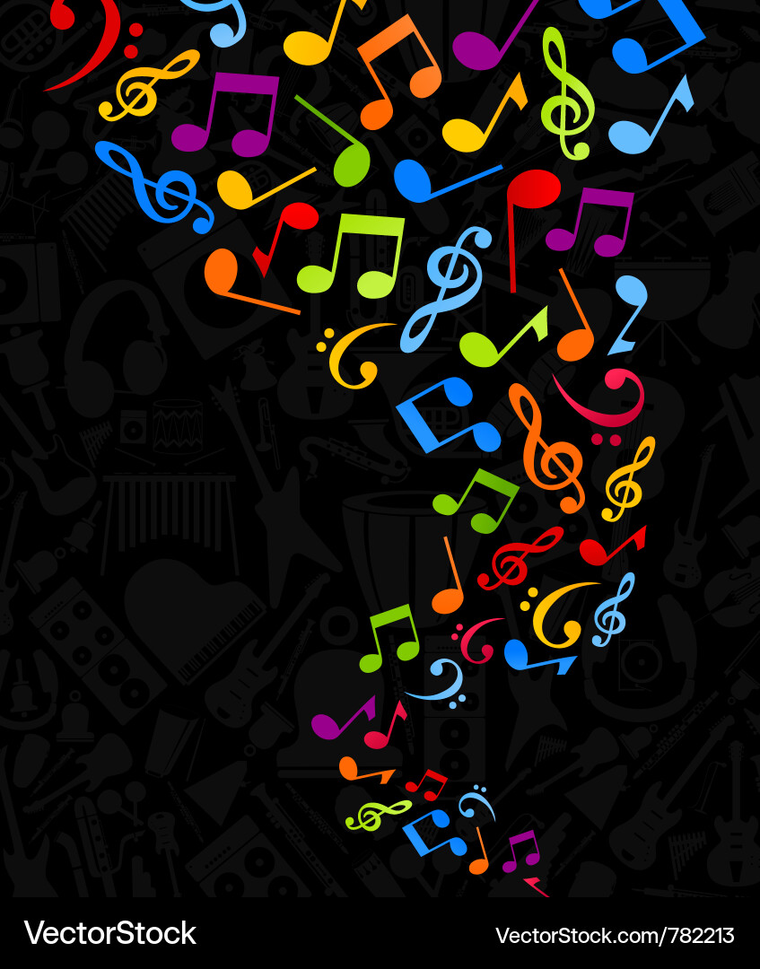 Colorful Music Notes Background vector image