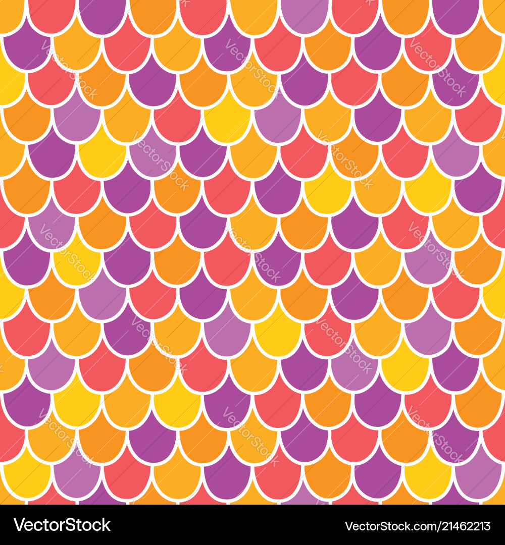 Colorful Seashell Scales Pattern vector image