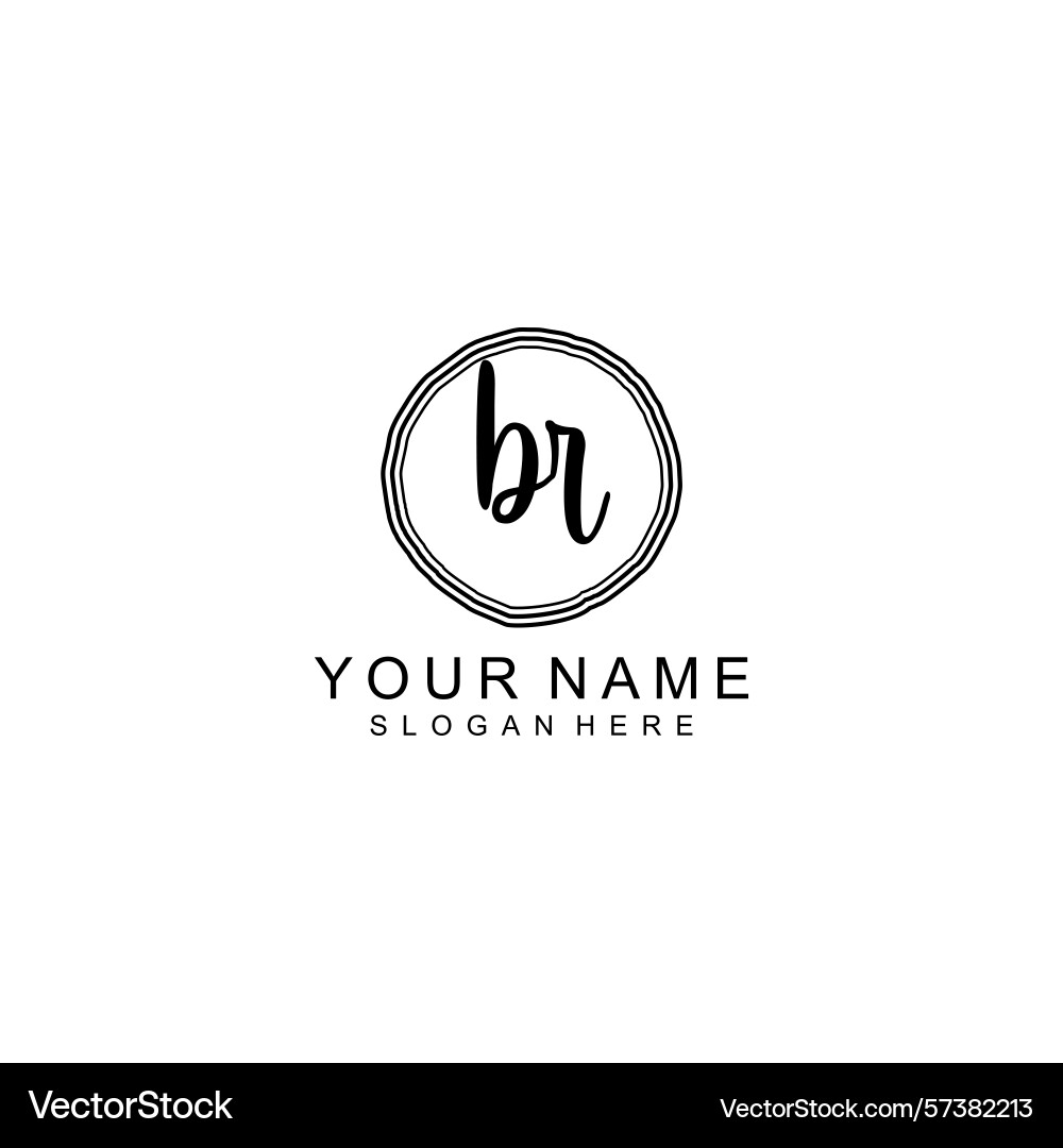 Elegant br initial logo collection with modern Vector Image