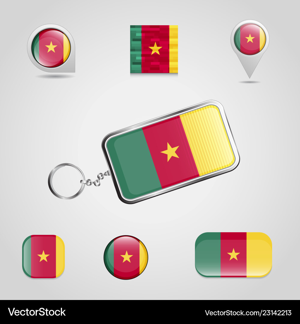 Flag key chain design Flag key chain design Vector Image