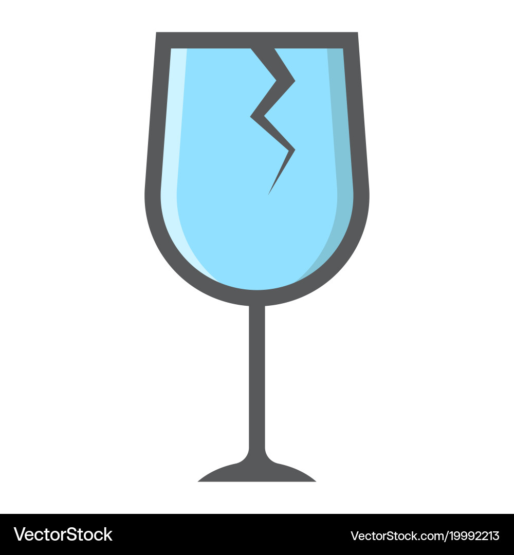 Fragile symbol filled outline icon logistic Vector Image