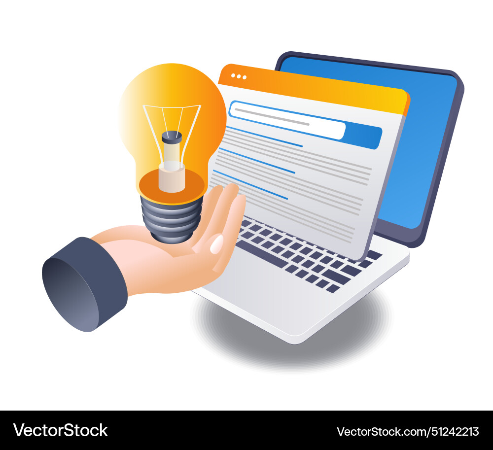 Getting ideas from internet search engines Getting ideas from internet search engines vector image