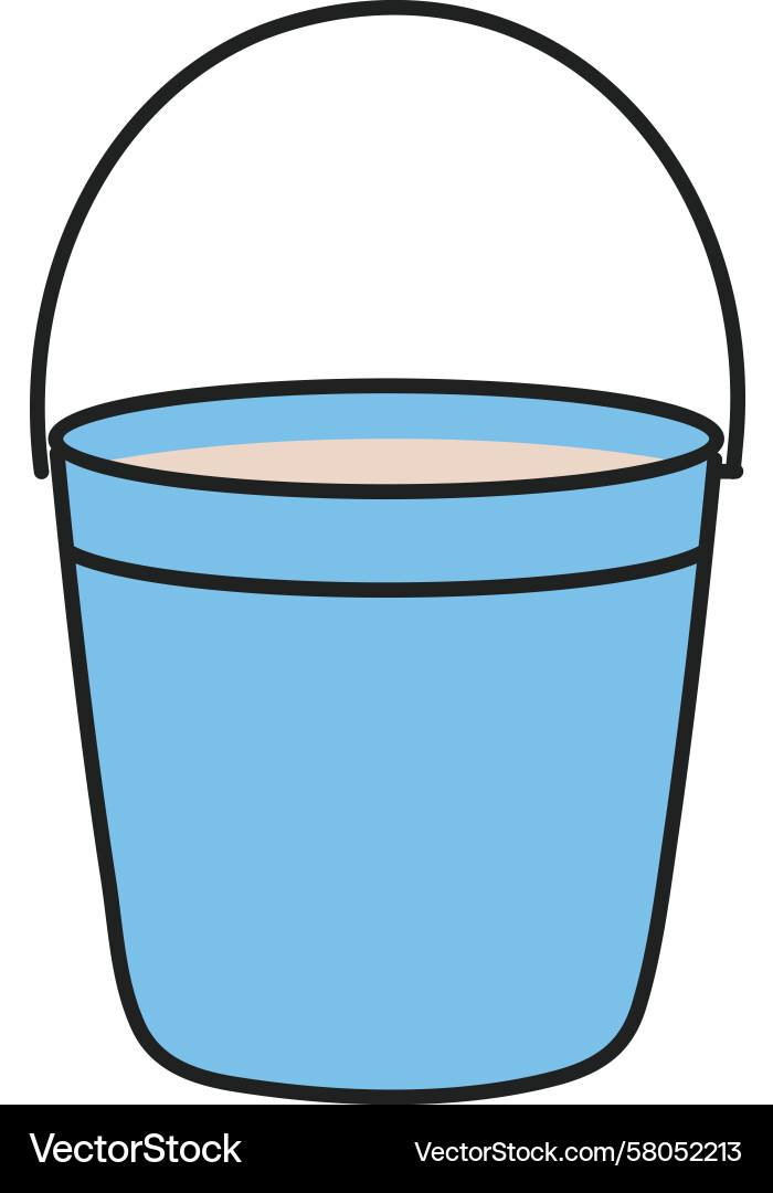 Isolated Bucket with Handle Vector Image