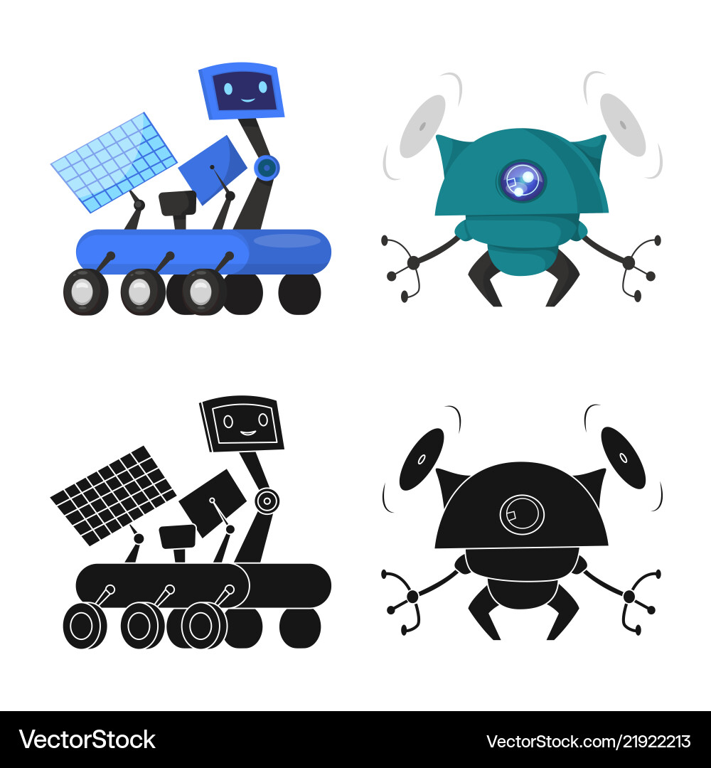 Isolated object of robot and factory icon set Isolated object of robot and factory icon set vector image