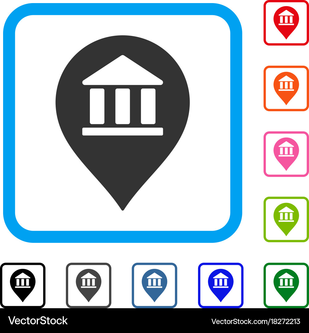 Library map marker framed icon Vector Image