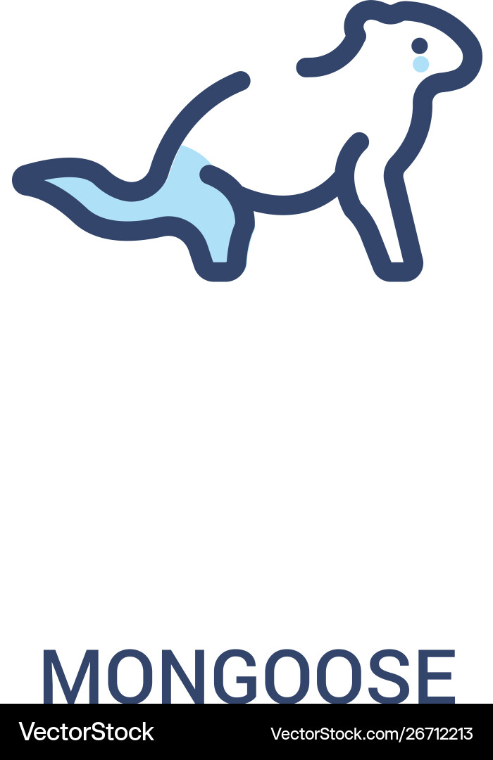 Mongoose concept 2 colored icon simple line Vector Image