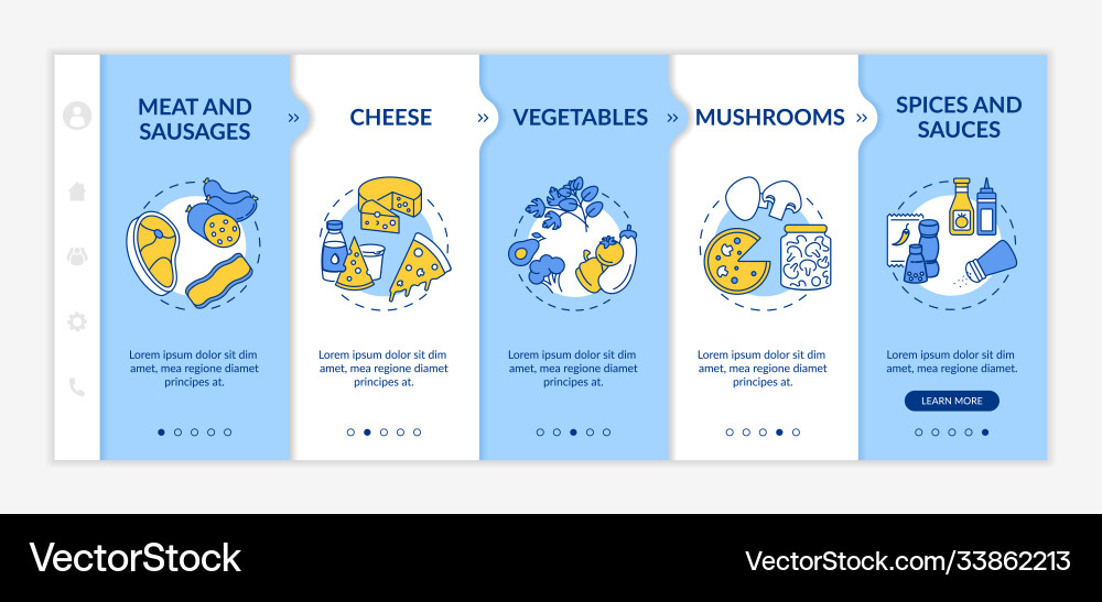 Pizza constructor onboarding template Pizza constructor onboarding template Vector Image