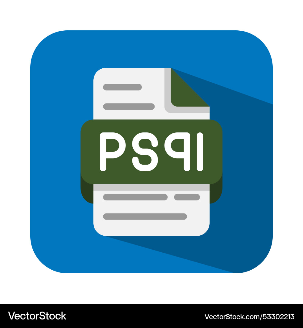 Psql file type document database flat iconsformat Psql file type document database flat iconsformat vector image