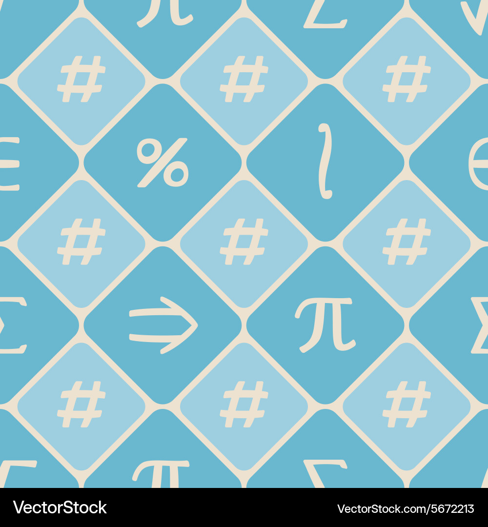 Seamless background with mathematical symbols Vector Image