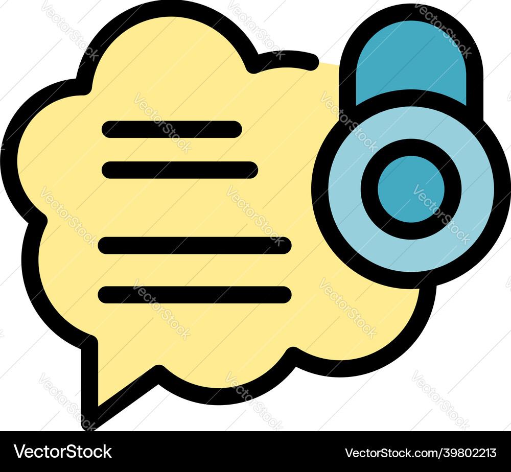 Secure chat icon color outline Secure chat icon color outline vector image