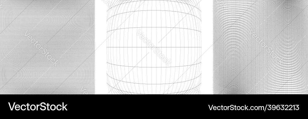 Set of deformed distorted grids meshes flex Set of deformed distorted grids meshes flex Vector Image