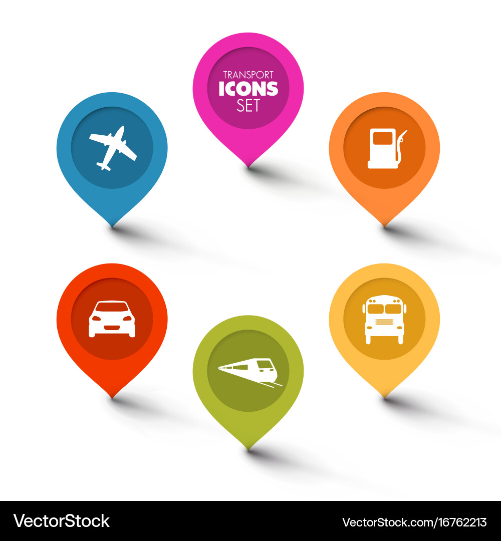 Set of round flat transport pointers vector image