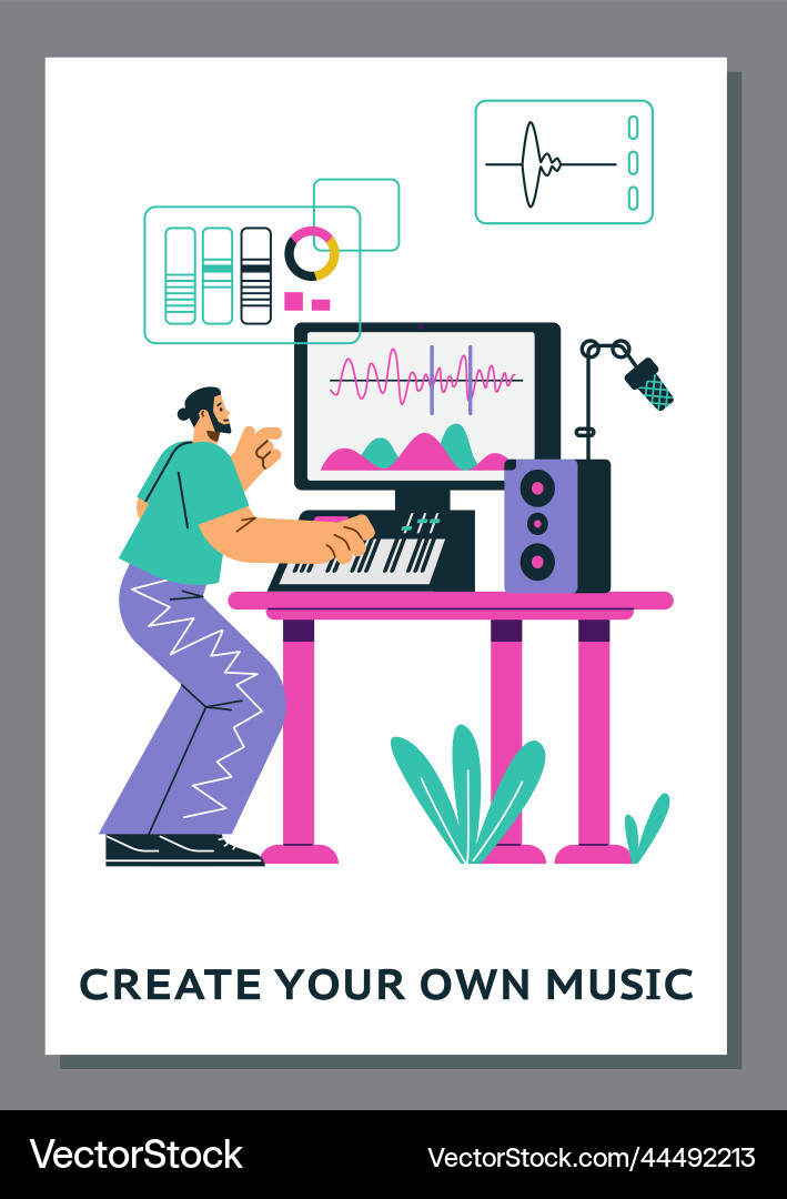 Sound Audio Editor Anwendung und Computer Sound Audio Editor Anwendung und Computer Vektorbild